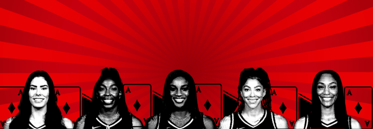 The Las Vegas Aces Starting Five.