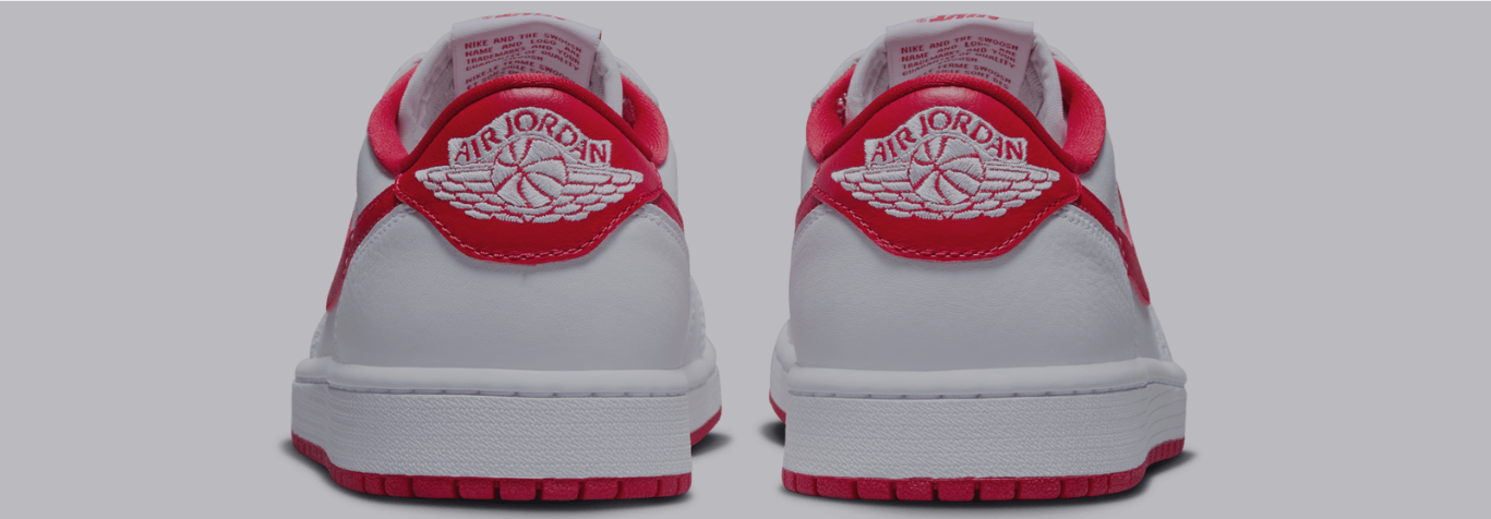 靴 Air Jordan1 Low White and University Red Air Jordan 1 Low 'White and University Red' - JD Sports US